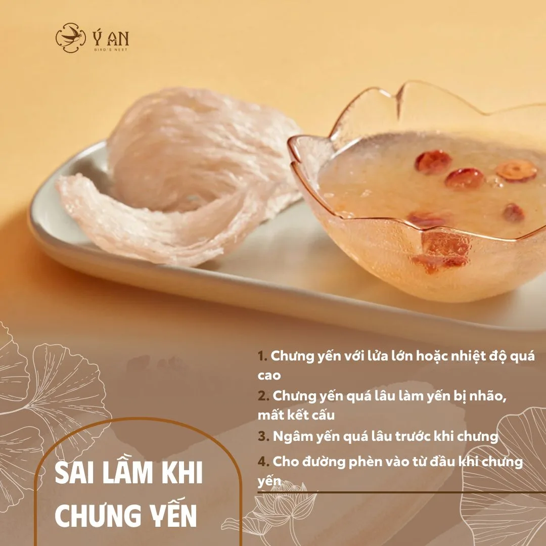 5 Bí quyết chưng yến đúng cách tại nhà giữ trọn dinh dưỡng Sai Lầm Khi Chưng Yến